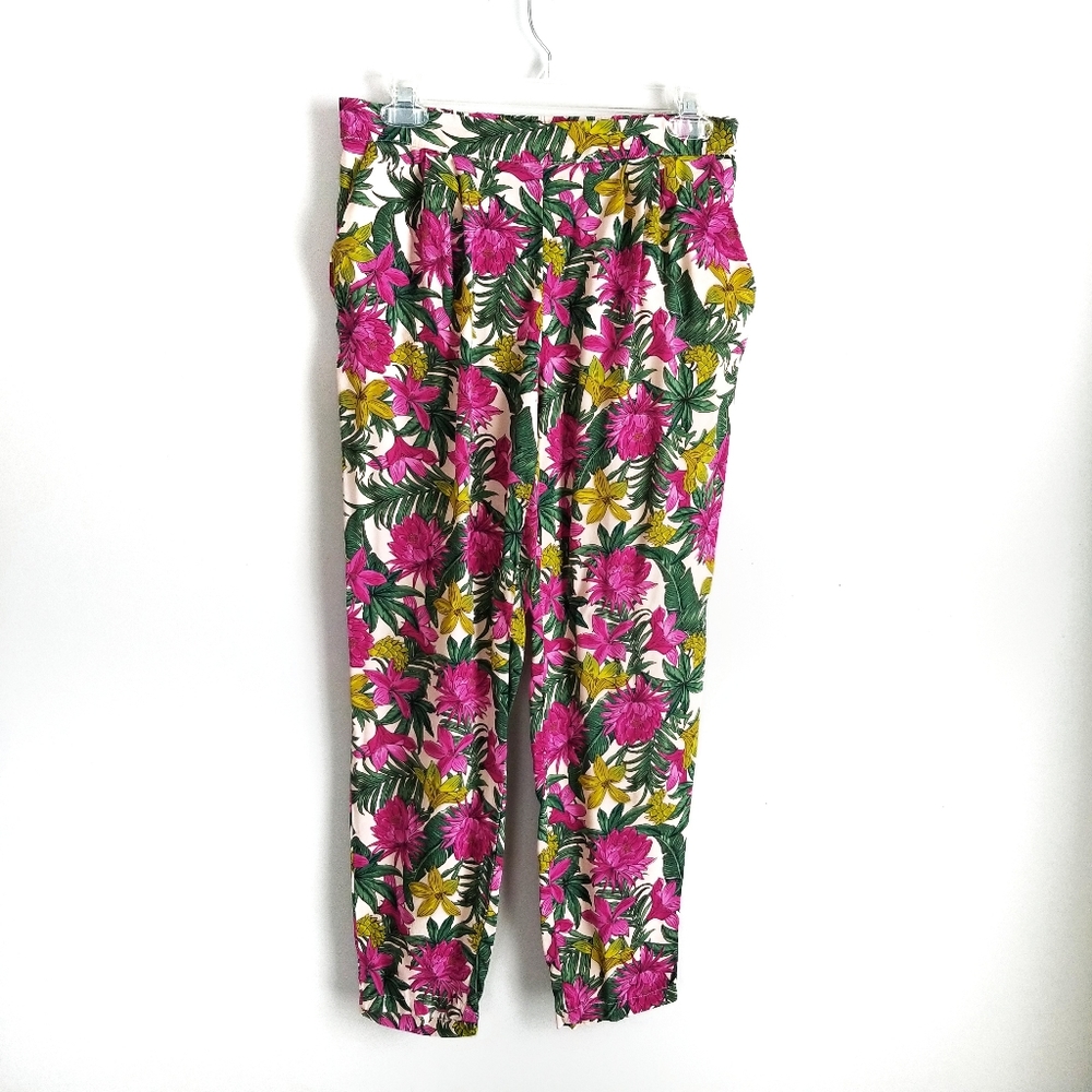 H&M pink flowered jogger